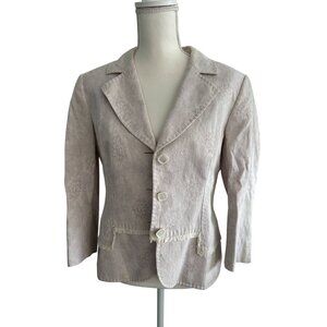 WORTH Light Gray Lavender Brocade Blazer Jacket Size 14